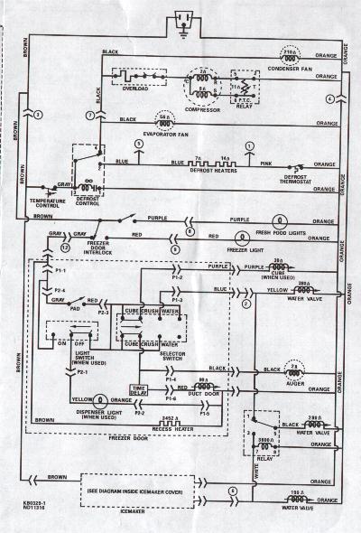 What are the major parts of a freezer's wiring system?